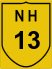 National Highway 13 (NH13) Map