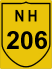 National Highway 206 (NH206) Map