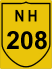 National Highway 208 (NH208) Map