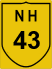 National Highway 43 (NH43) Map