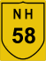 National Highway 58 (NH58) Map