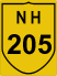 National Highway 205 (NH205) Map